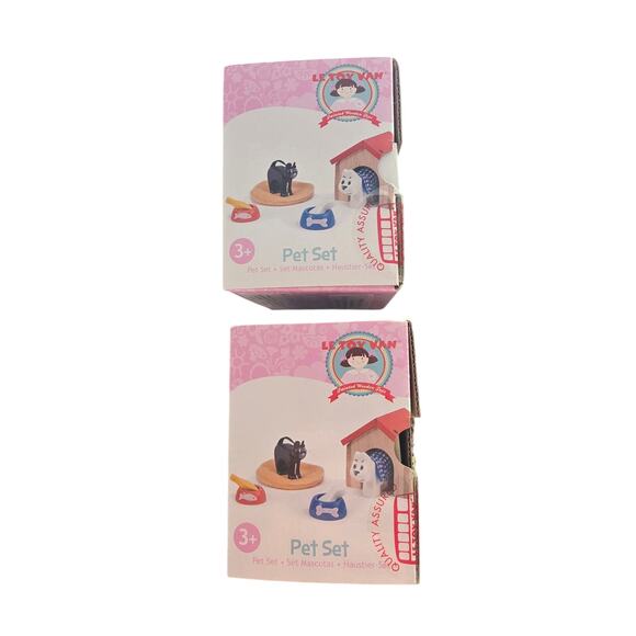 Le Toy Van Kids Toy Pet Set 3+ Years Dog Cat Lot Of 2 Sets NWB Gift - Picture 2 of 4